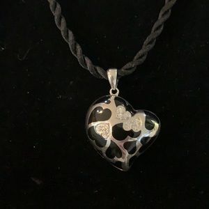 Black Resin Heart with Diamontes
